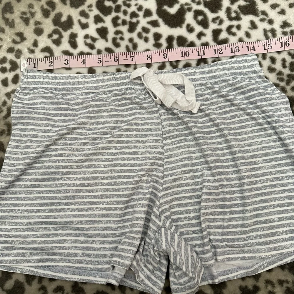 Born Sleepwear 2 Piece Super Soft Stripe Pajama Set Tank Shirts Gray Size Medium